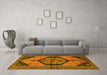 Machine Washable Persian Yellow Traditional Rug in a Living Room, wshtr4075yw