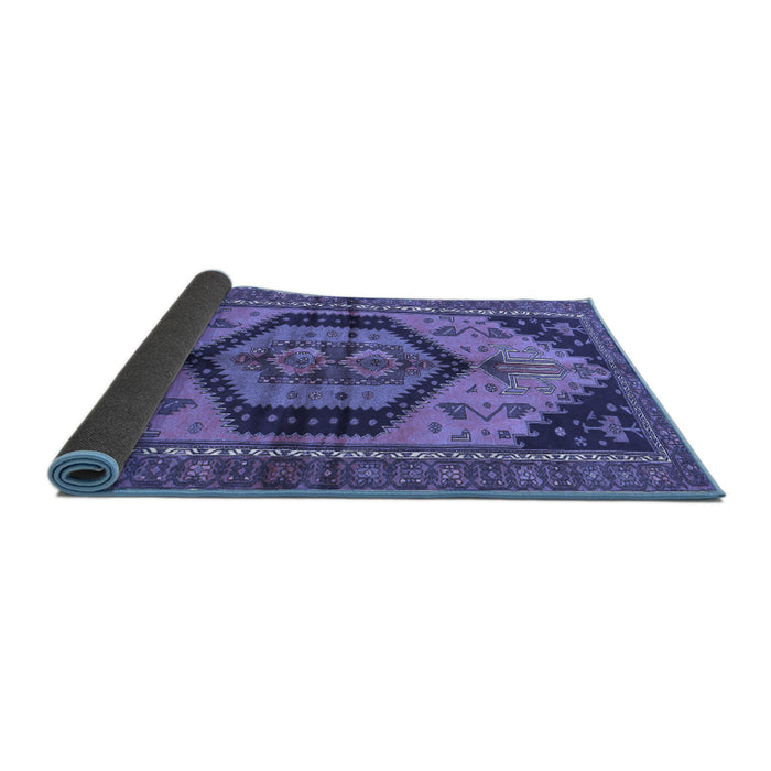 Sideview of Persian Blue Traditional Rug, tr4075blu