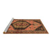 Sideview of Machine Washable Persian Brown Traditional Rug, wshtr4075brn