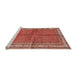 Sideview of Machine Washable Traditional Sunrise Orange Rug, wshtr4076