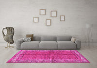 Machine Washable Persian Pink Traditional Rug, wshtr4076pnk