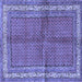 Square Machine Washable Persian Blue Traditional Rug, wshtr4076blu