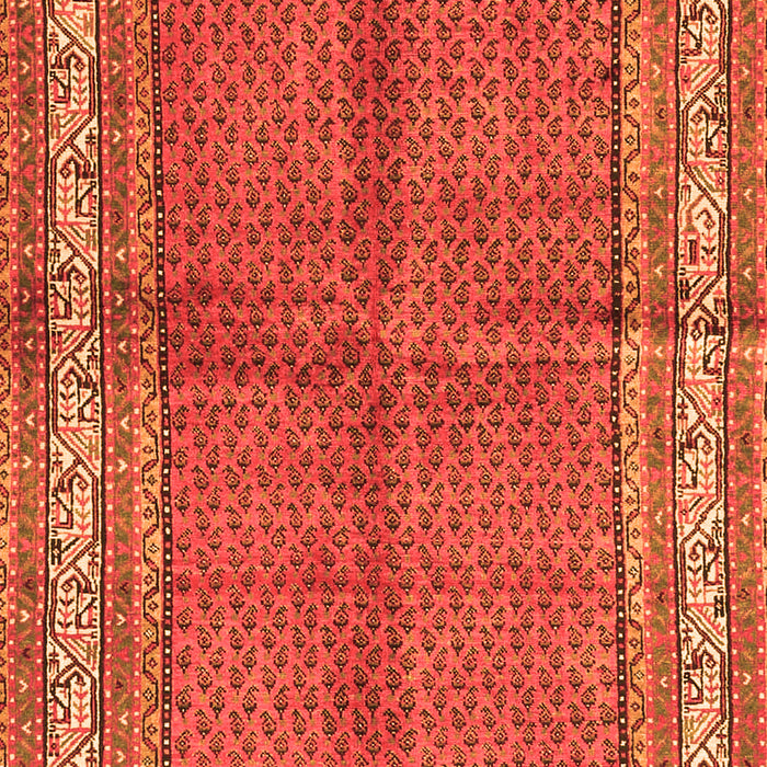 Serging Thickness of Machine Washable Persian Orange Traditional Area Rugs, wshtr4076org