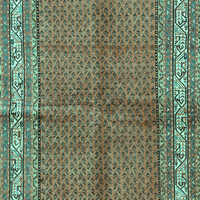 Machine Washable Persian Turquoise Traditional Area Rugs, wshtr4076turq