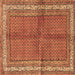 Square Persian Brown Traditional Rug, tr4076brn