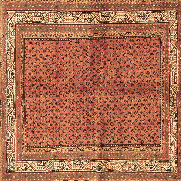 Square Machine Washable Persian Brown Traditional Rug, wshtr4076brn