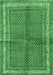 Machine Washable Persian Emerald Green Traditional Area Rugs, wshtr4076emgrn