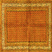 Square Machine Washable Persian Yellow Traditional Rug, wshtr4076yw