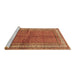 Sideview of Machine Washable Persian Brown Traditional Rug, wshtr4076brn