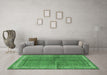 Machine Washable Persian Emerald Green Traditional Area Rugs in a Living Room,, wshtr4076emgrn