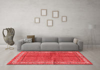 Machine Washable Persian Red Traditional Rug, wshtr4076red