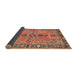 Sideview of Traditional Sand Brown Medallion Rug, tr4077