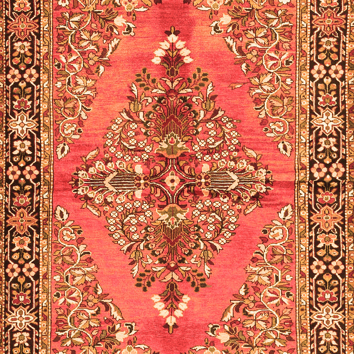 Medallion Orange Traditional Rug, tr4077org