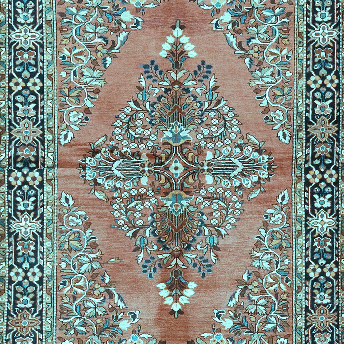 Medallion Light Blue Traditional Rug, tr4077lblu