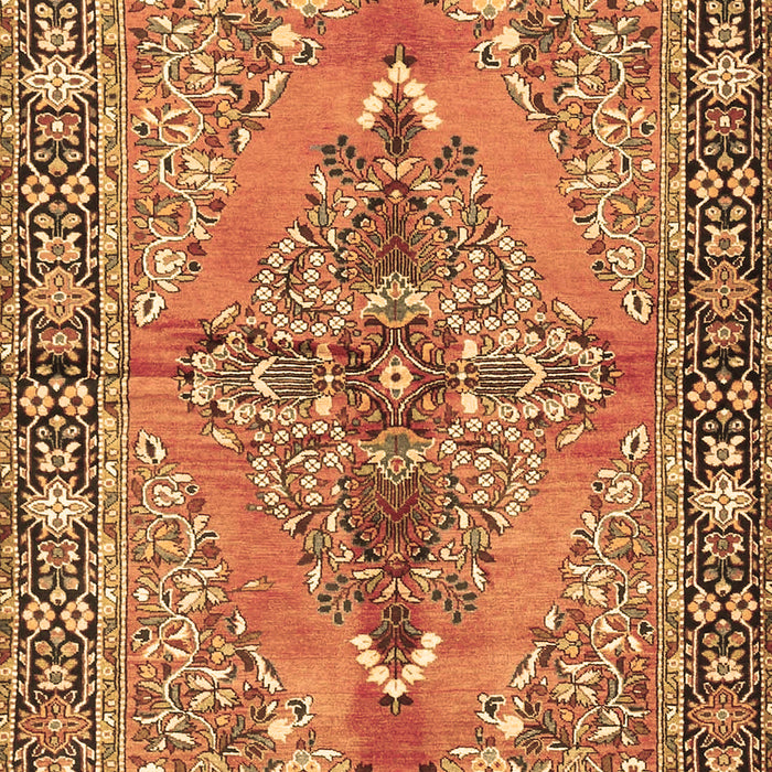 Machine Washable Medallion Brown Traditional Rug, wshtr4077brn