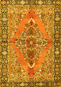 Medallion Yellow Traditional Rug, tr4077yw