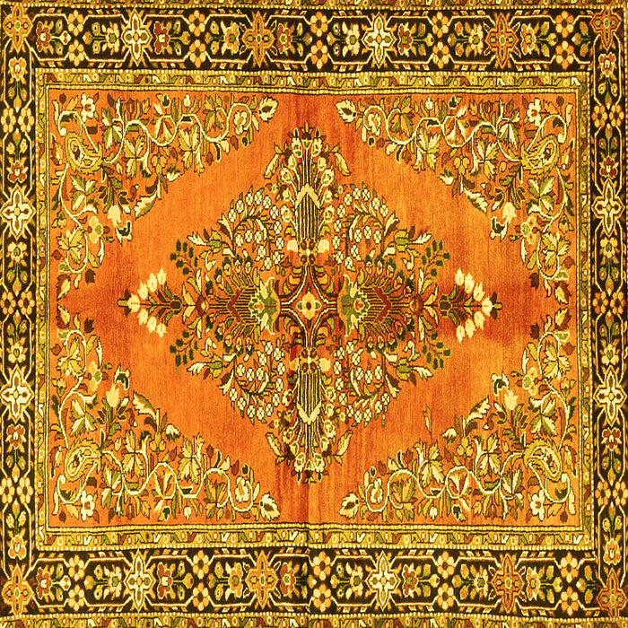 Square Medallion Yellow Traditional Rug, tr4077yw