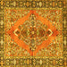 Square Medallion Yellow Traditional Rug, tr4077yw