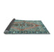 Sideview of Medallion Light Blue Traditional Rug, tr4077lblu