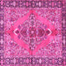 Square Medallion Pink Traditional Rug, tr4077pnk