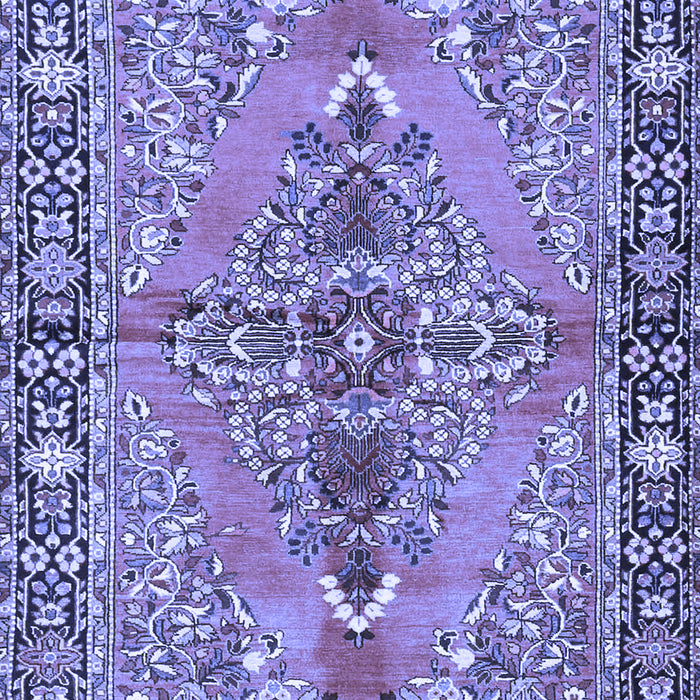 Machine Washable Medallion Blue Traditional Rug, wshtr4077blu