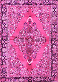 Medallion Pink Traditional Rug, tr4077pnk