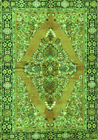 Medallion Green Traditional Rug, tr4077grn