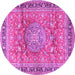 Round Medallion Pink Traditional Rug, tr4078pnk