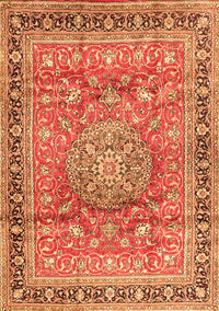 Medallion Orange Traditional Rug, tr4078org