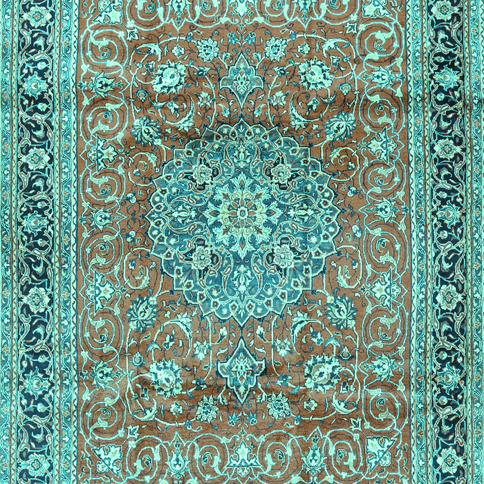 Medallion Turquoise Traditional Rug, tr4078turq