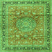 Serging Thickness of Medallion Green Traditional Rug, tr4078grn