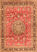 Serging Thickness of Machine Washable Medallion Orange Traditional Area Rugs, wshtr4078org