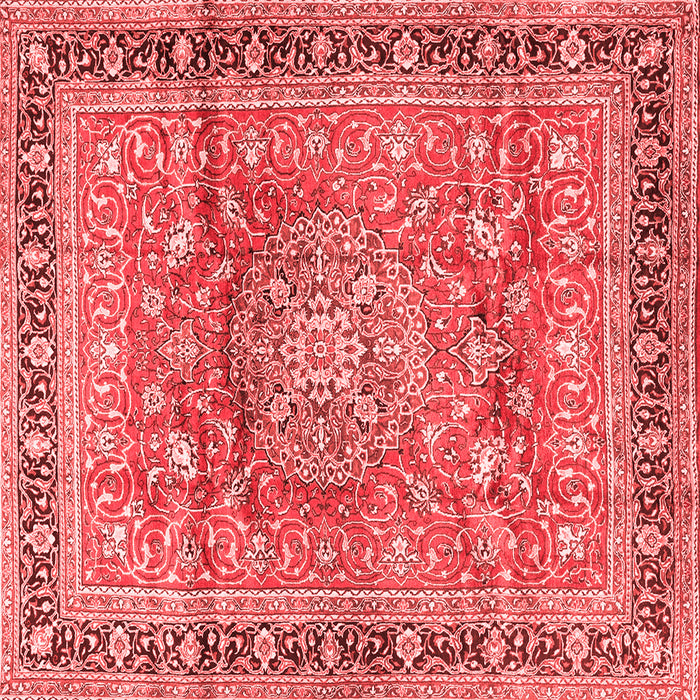 Machine Washable Medallion Red Traditional Rug, wshtr4078red