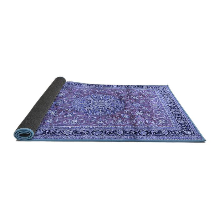 Sideview of Medallion Blue Traditional Rug, tr4078blu