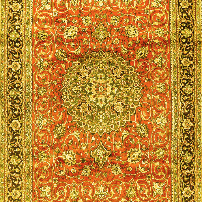 Medallion Yellow Traditional Rug, tr4078yw
