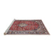 Sideview of Machine Washable Traditional Tan Brown Rug, wshtr4079