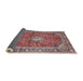 Sideview of Traditional Tan Brown Medallion Rug, tr4079