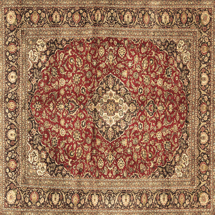 Square Medallion Brown Traditional Rug, tr4079brn