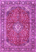 Machine Washable Medallion Pink Traditional Rug, wshtr4079pnk