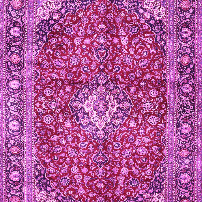 Machine Washable Medallion Pink Traditional Rug, wshtr4079pnk