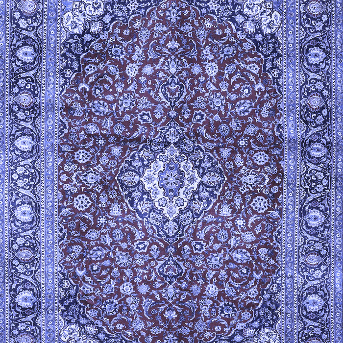 Machine Washable Medallion Blue Traditional Rug, wshtr4079blu