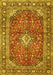 Medallion Yellow Traditional Rug, tr4079yw