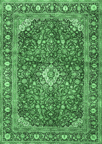 Medallion Emerald Green Traditional Rug, tr4079emgrn