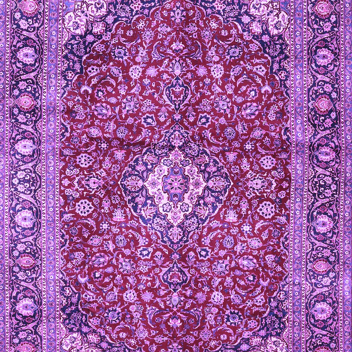 Machine Washable Medallion Purple Traditional Area Rugs, wshtr4079pur