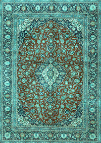 Medallion Turquoise Traditional Rug, tr4079turq