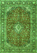 Serging Thickness of Machine Washable Medallion Green Traditional Area Rugs, wshtr4079grn