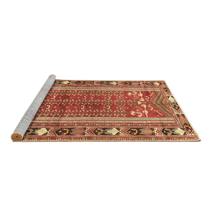 Sideview of Machine Washable Persian Brown Traditional Rug, wshtr407brn