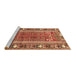 Sideview of Machine Washable Persian Brown Traditional Rug, wshtr407brn