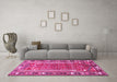 Machine Washable Persian Pink Traditional Rug in a Living Room, wshtr407pnk