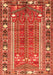 Serging Thickness of Machine Washable Persian Orange Traditional Area Rugs, wshtr407org